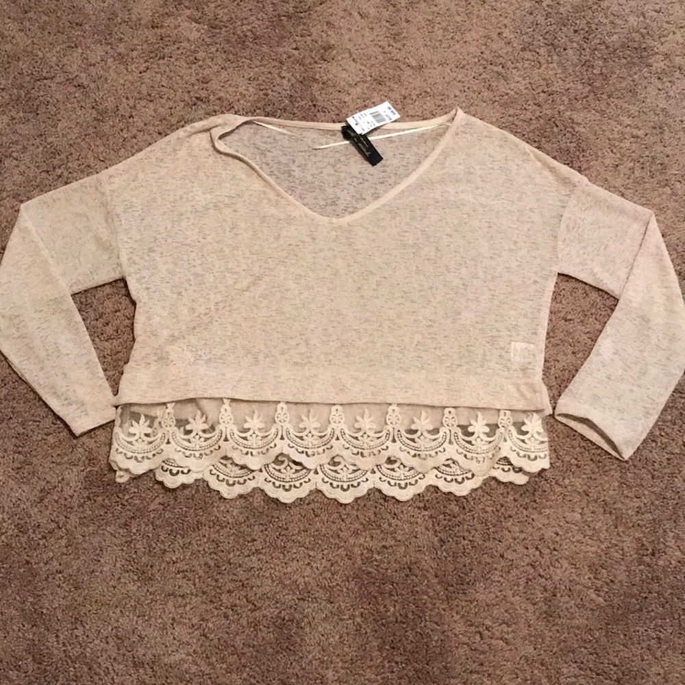 Tan Crop Top Sweater